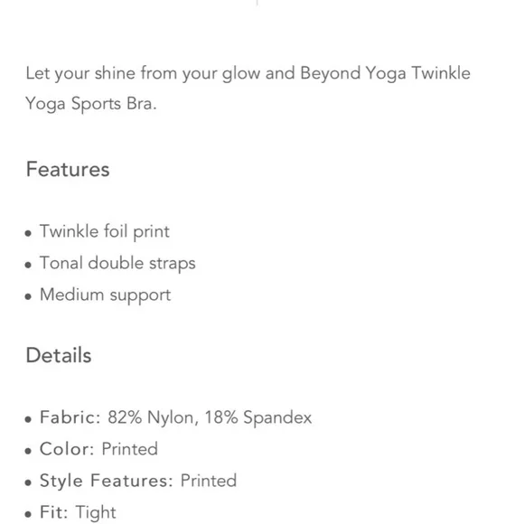 NWOT Beyond Yoga Wild Orchild/Rose Gold Twinkle, size M - Picture 4 of 4